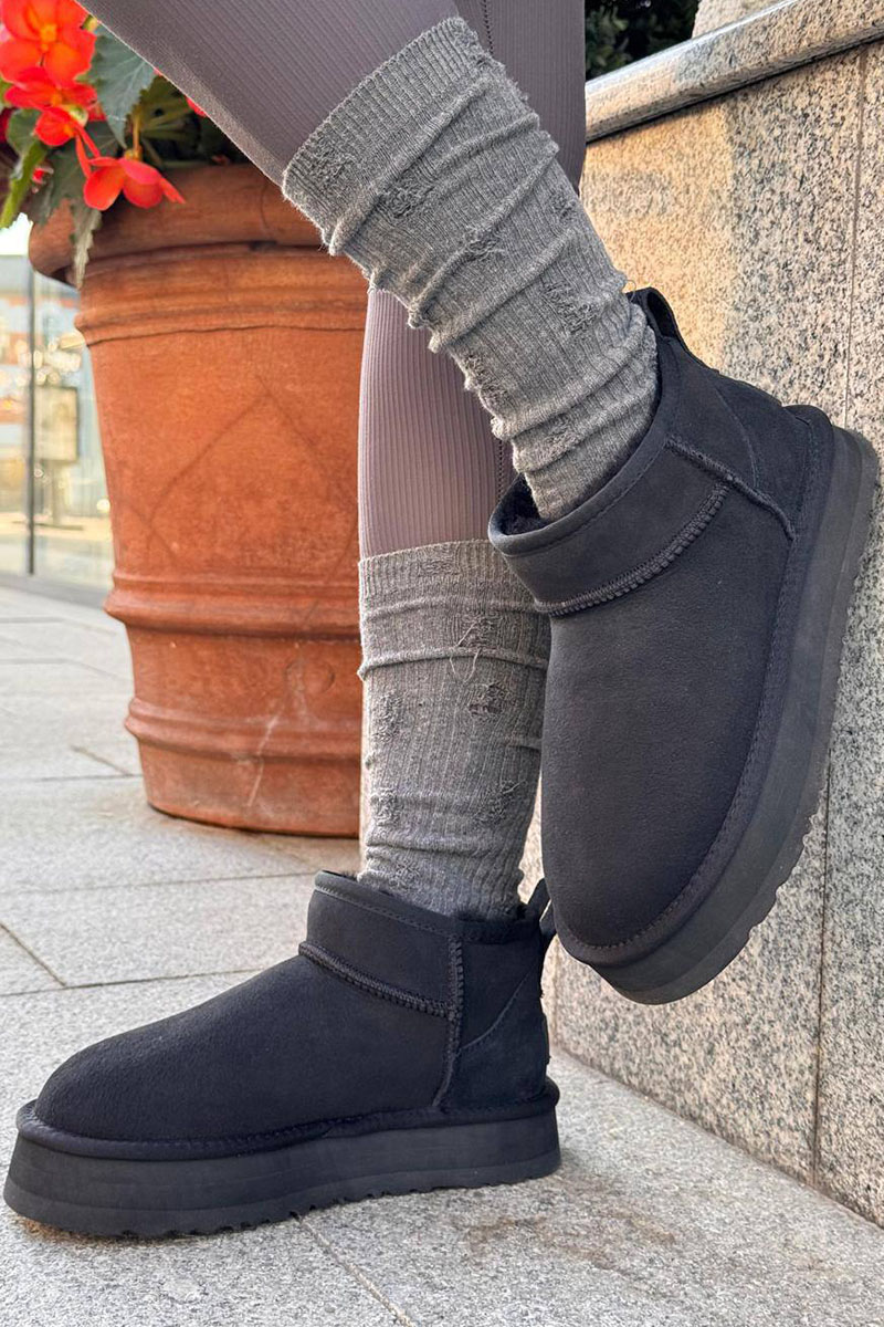 UGG Женские ботинки Classic Ultra Mini Platform - Black