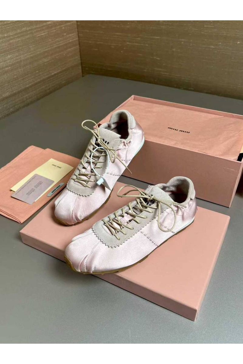 MIU MIU Женские кроссовки Plume Satin premium
