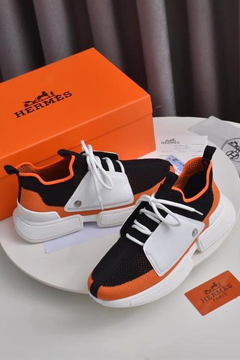 Hermes Мужские текстильные кроссовки Expert - Black / Orange