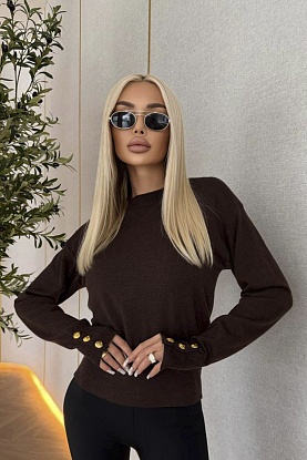 Женский трикотажный свитер Premium - Coffee