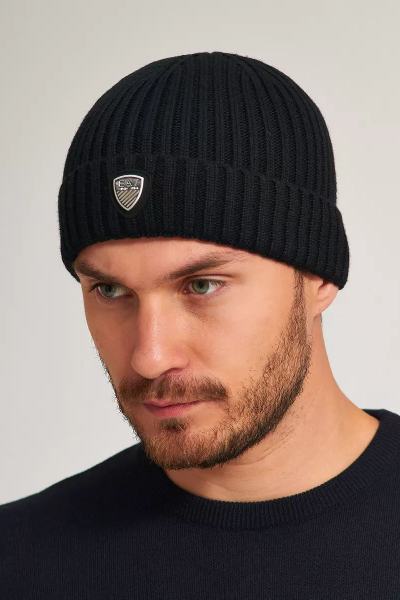 Emporio Armani EA7 Шапка logo-plaque - Black 