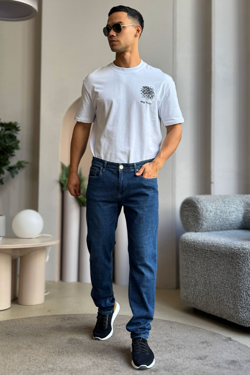 Hugо Воss Мужские джинсы синего цвета regular fit