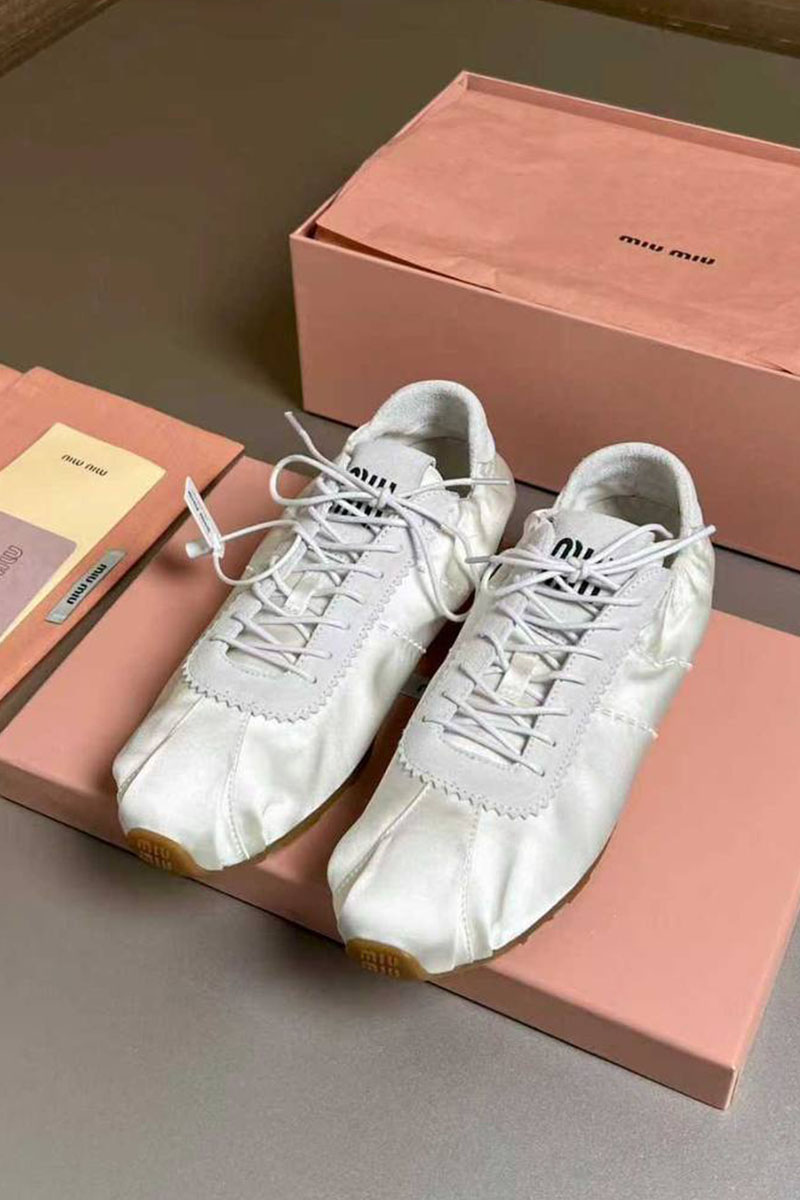 MIU MIU Женские кроссовки Plume Satin premium