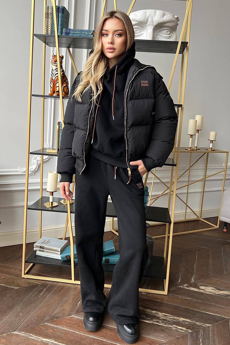 MIU MIU Женский чёрный костюм тройка
