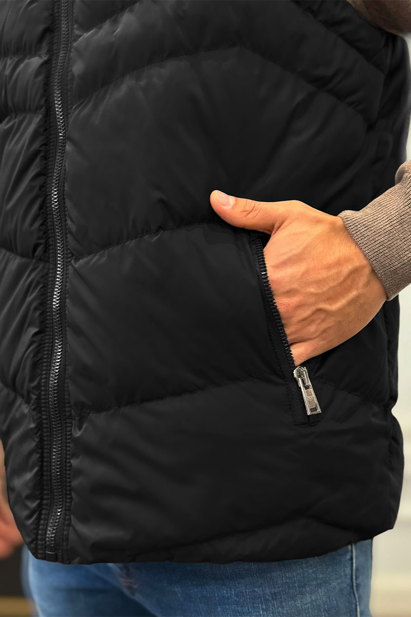 Hugо Воss Мужской чёрный жилет logo-patch