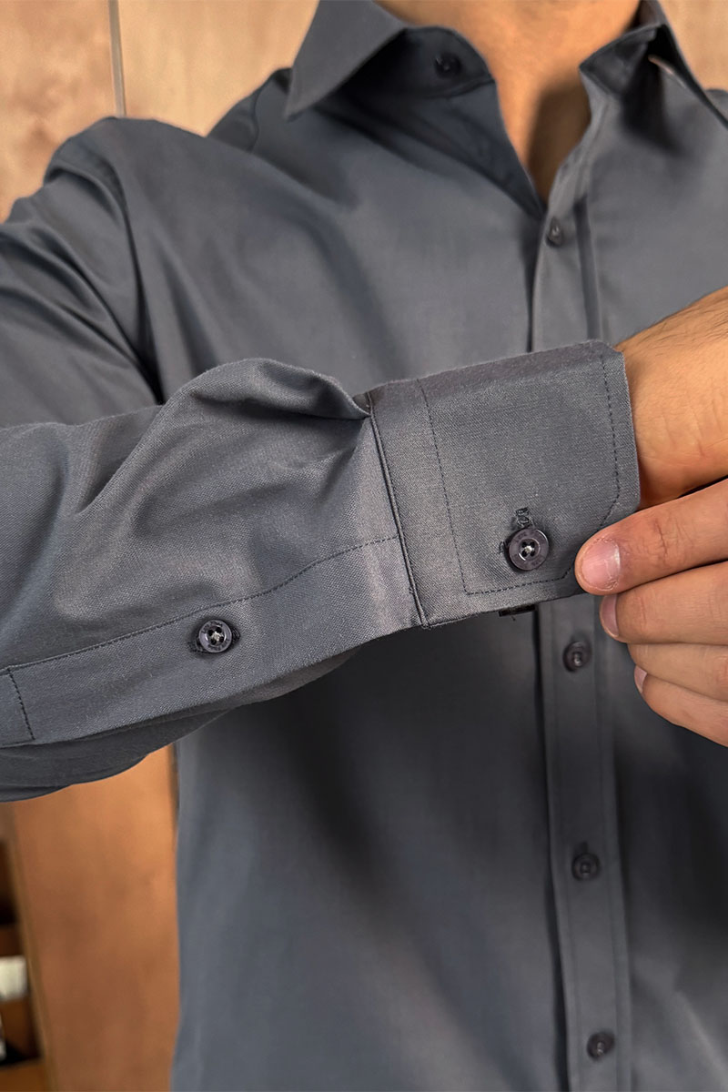 Loro Piana Мужская серая рубашка logo-embroidered