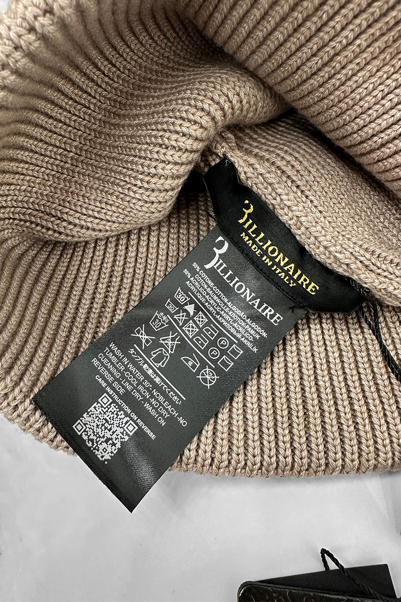 Billionaire Бежевая шапка logo-patch