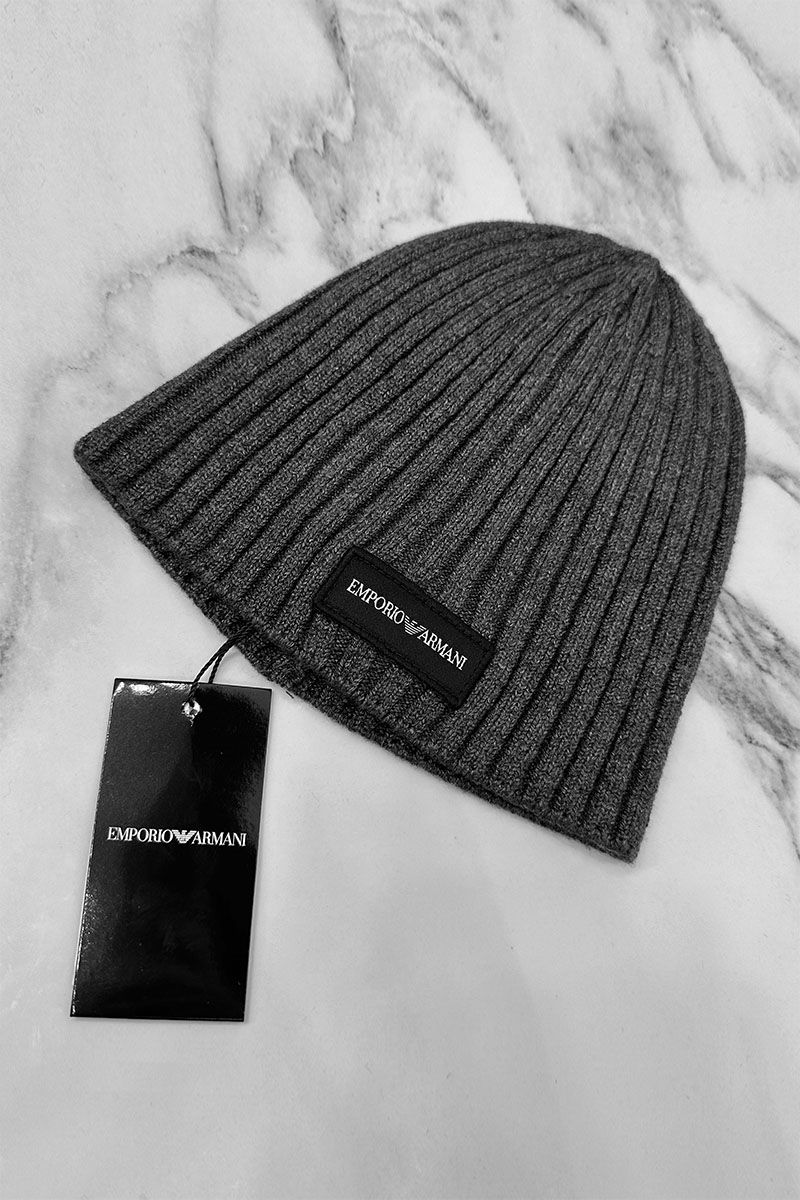 Emporio Armani EA7 Мужская тёмно-серая шапка