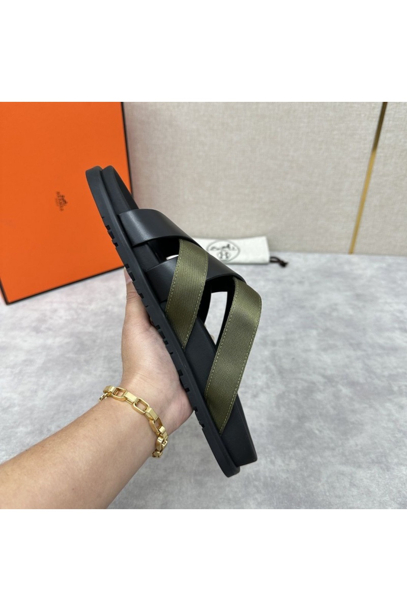 Hermes Мужские шлёпанцы Kazimir - Black / Khaki