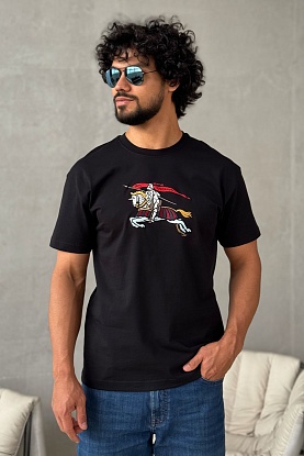 Мужская чёрная футболка Equestrian Knight