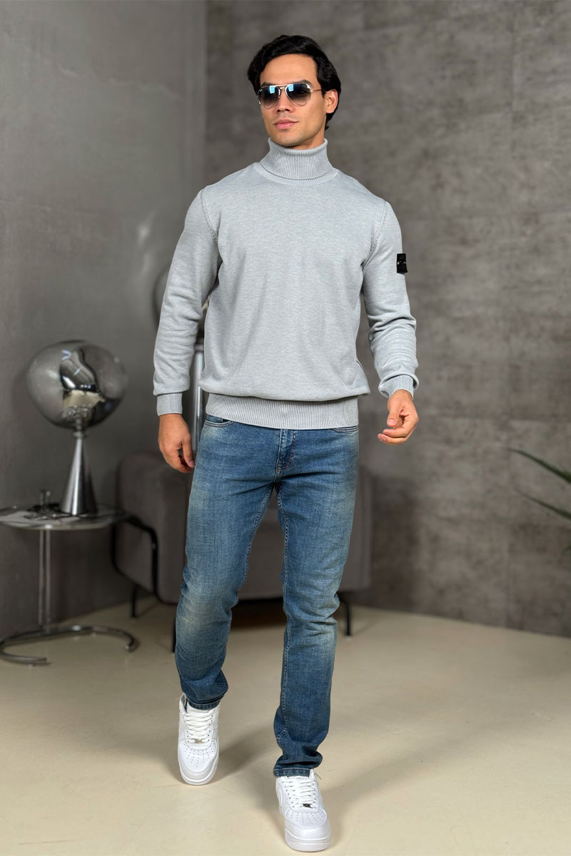 Stone Island Водолазка серого цвета compass-patch