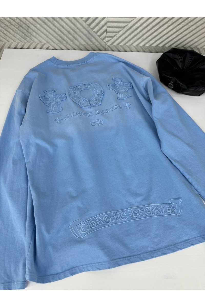 Chrome Hearts Женский лонгслив голубого цвета 
