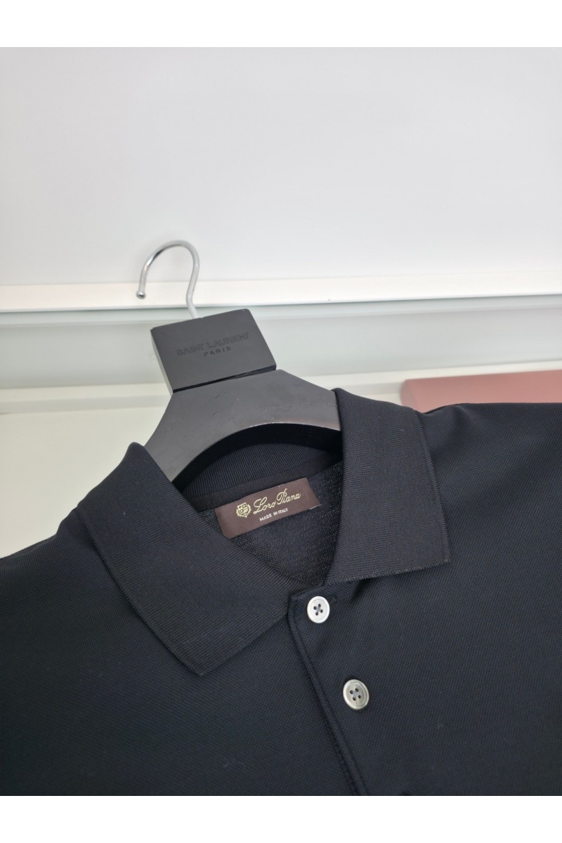 Loro Piana Мужское чёрное поло premium