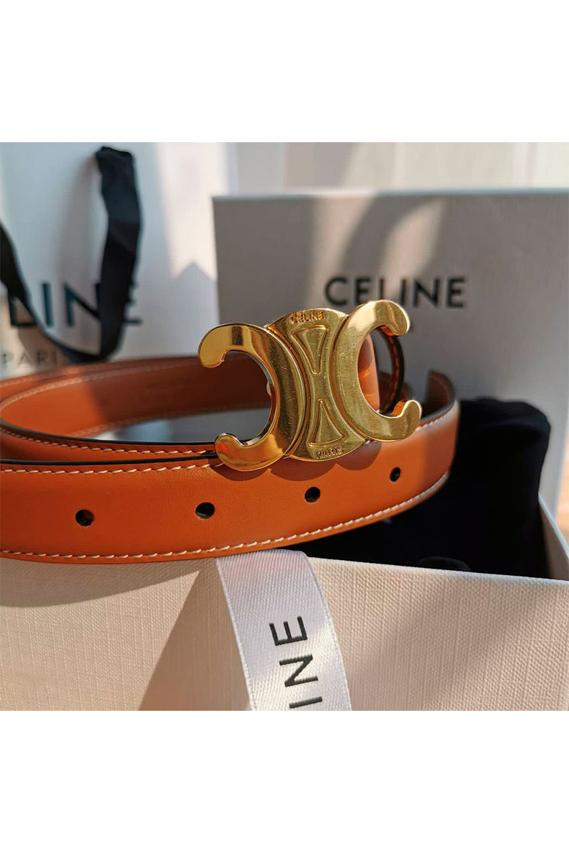 Celine Кожаный ремень Small Triomphe - длина 80 / 85 см (3 расцветки)