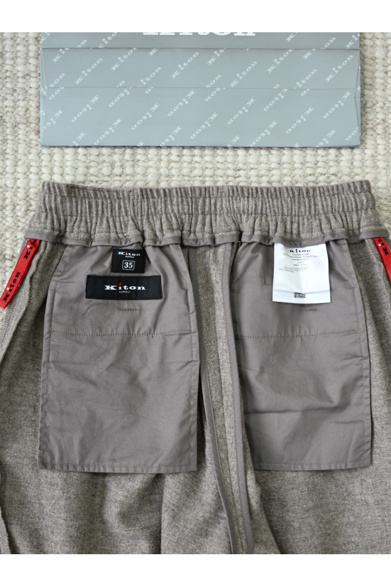 Kiton Мужские бежевые брюки premium