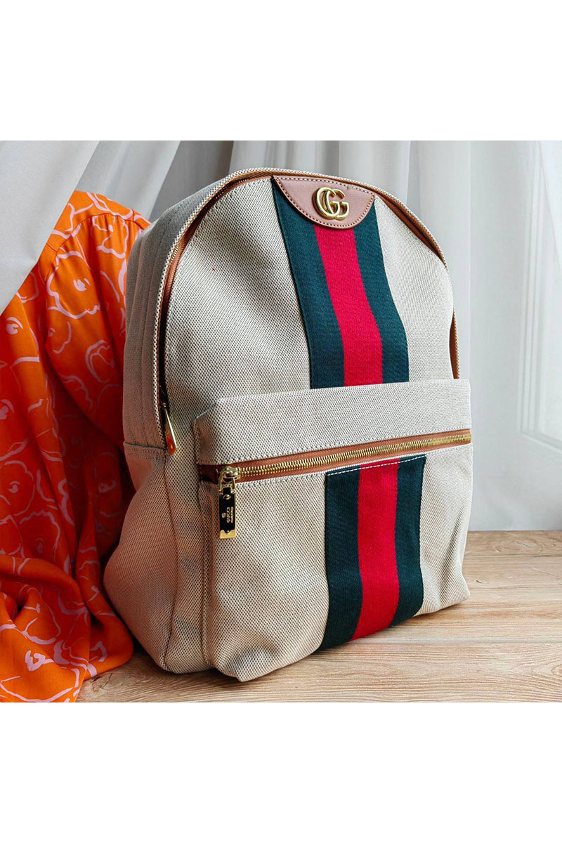 Gucci Женский текстильный рюкзак Interlocking G 40x32 см