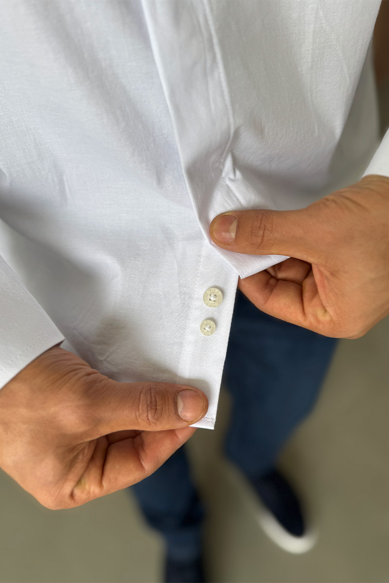 Hugо Воss Мужская белая рубашка logo-embroidered
