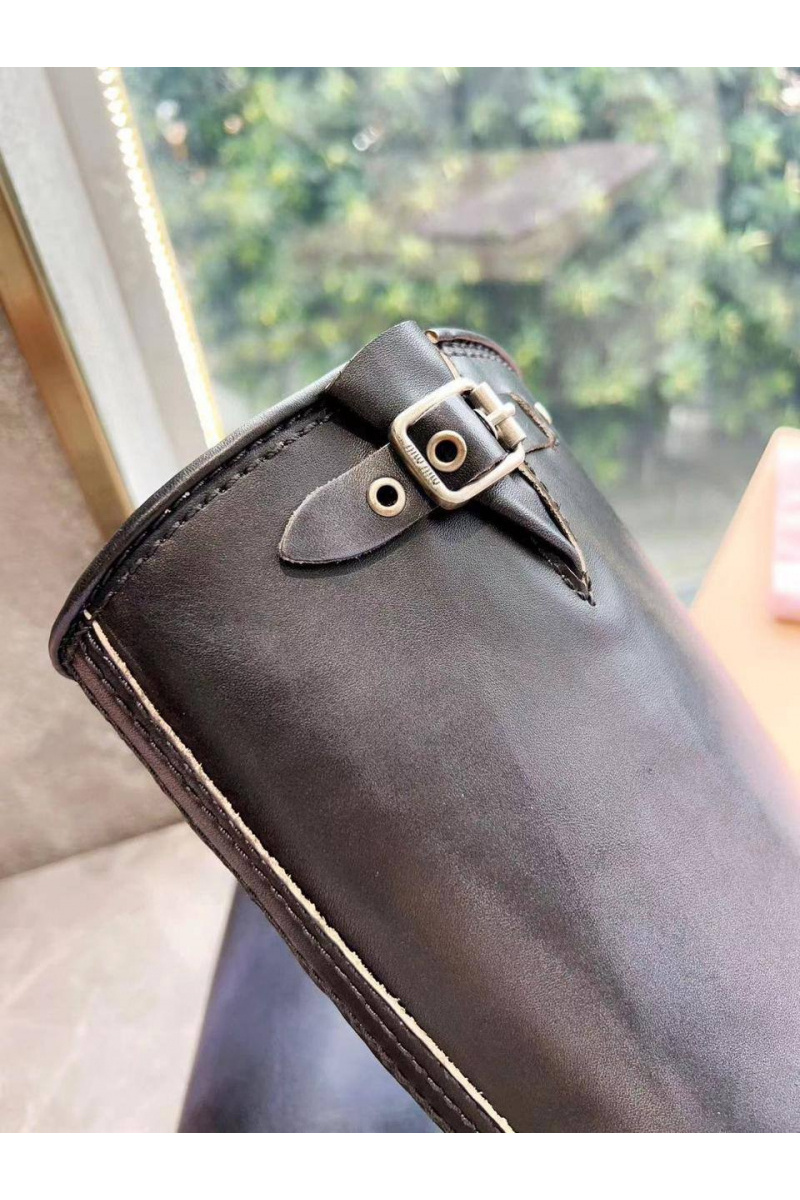 MIU MIU Женские кожаные сапоги Ankle Premium