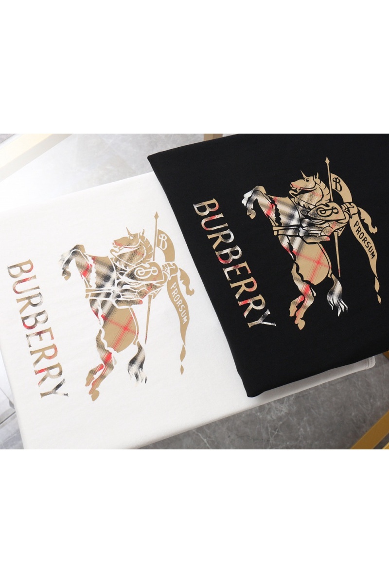 Burberry Мужская чёрная футболка Equestrian Knight