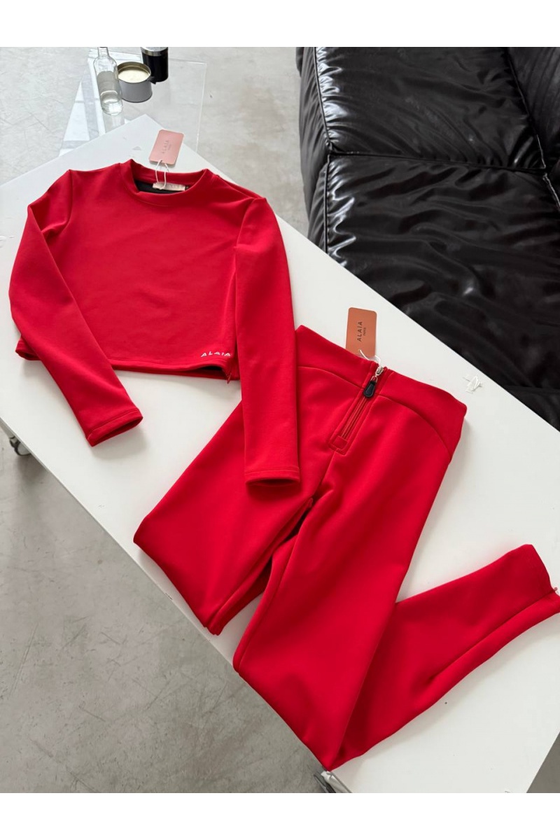 Designer Clothing Женский костюм на флисе красного цвета Alaia