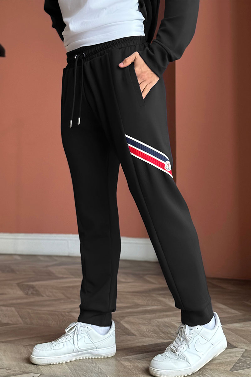 Moncler Спортивный костюм striped logo - Black