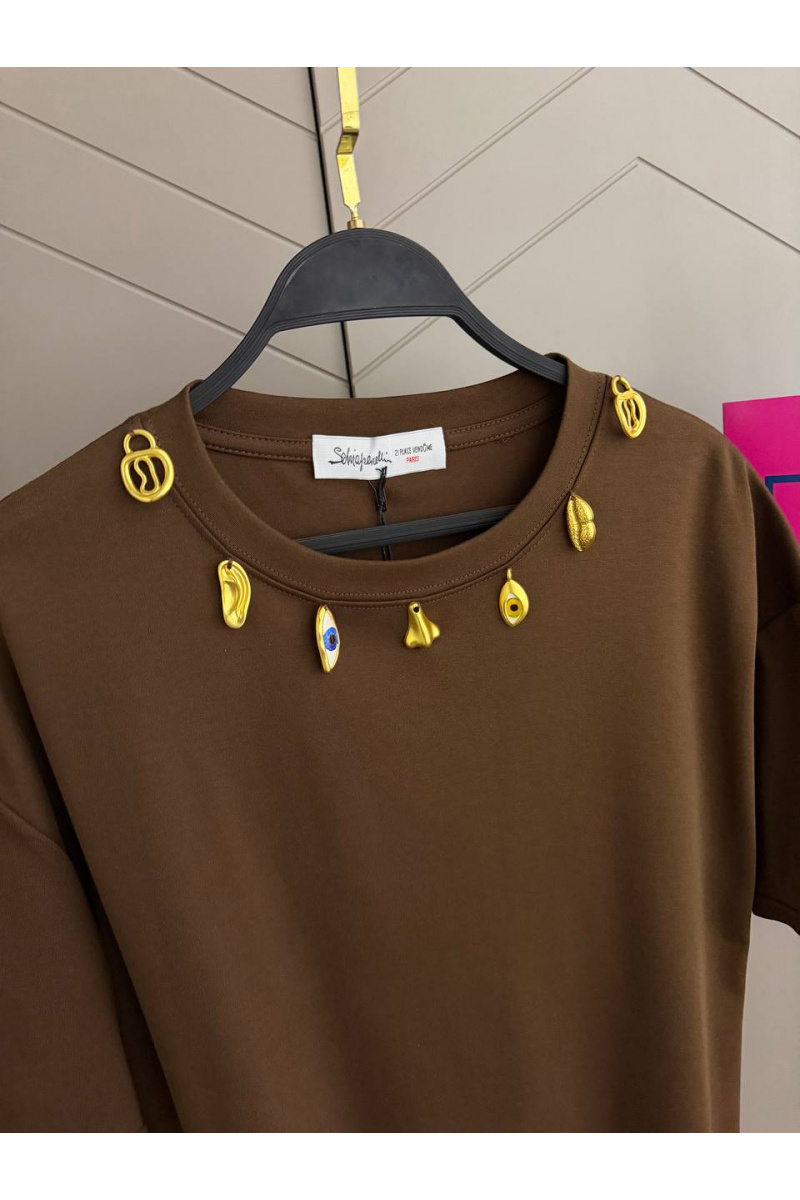 Schiaparelli Женская базовая футболка premium - Brown