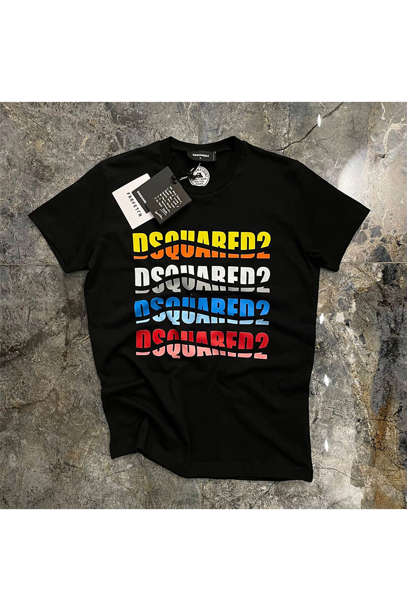 Dsquared2 Мужская чёрная футболка Color Wave