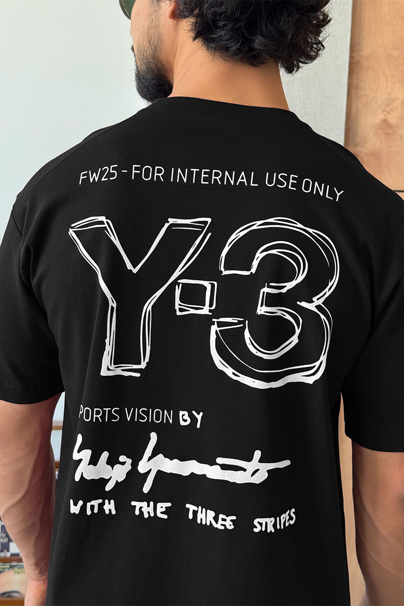 Y-3 Yohji Yamamoto Мужская чёрная футболка