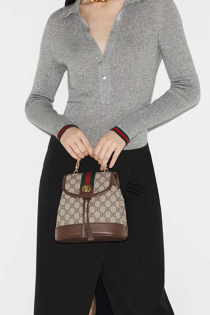 Gucci Рюкзак Ophidia Premium 20.5x20x12 см - Brown