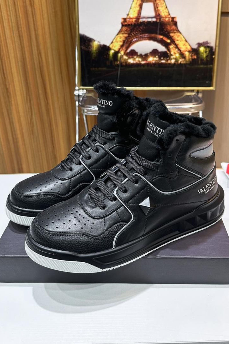 Valentino Кроссовки с мехом One Stud high-top