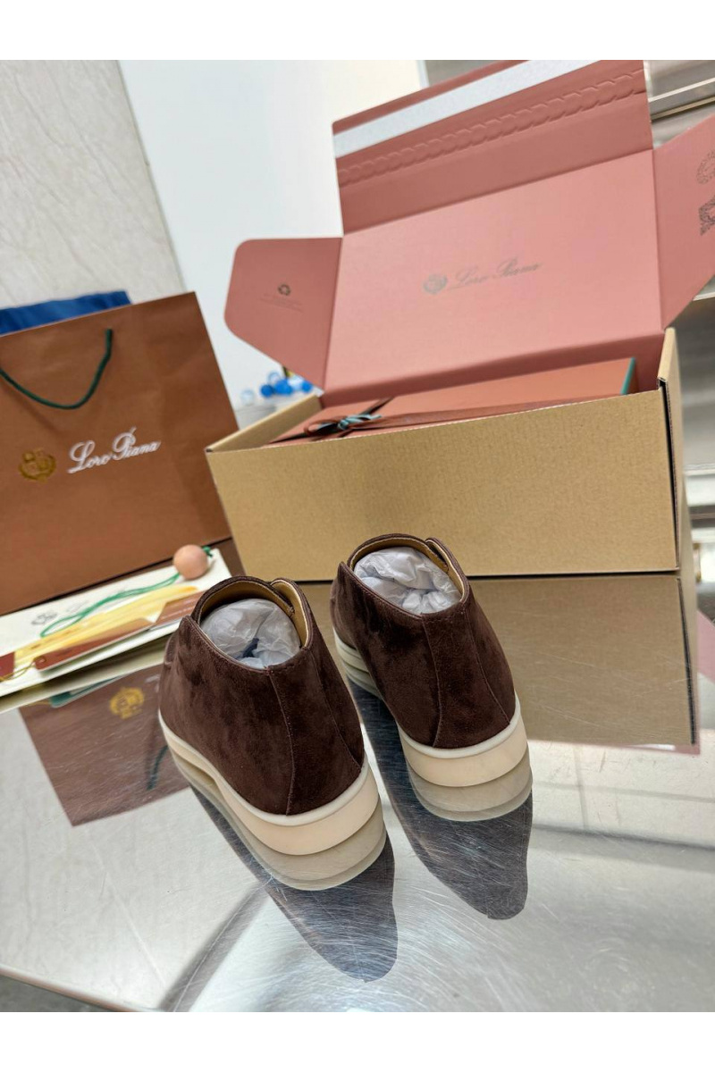 Loro Piana Женские замшевые лоферы premium - Brown