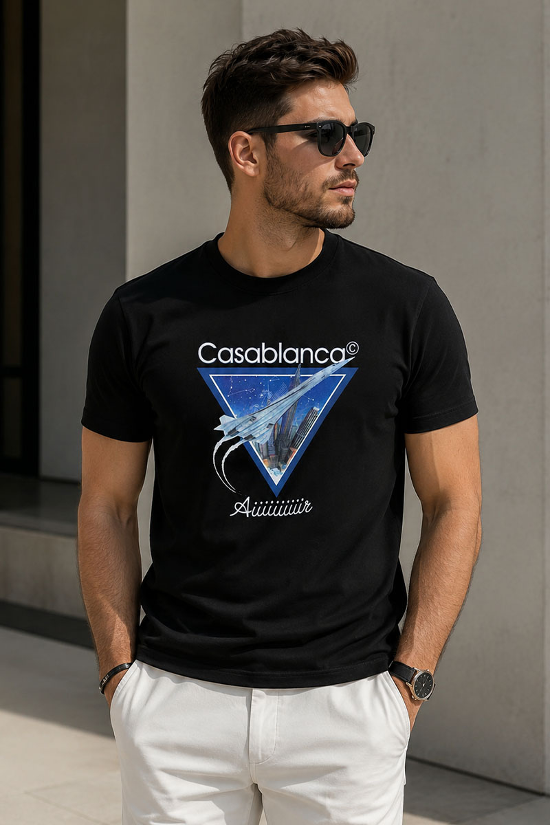 Casablanca Чёрная футболка Aiiiiiir logo-print