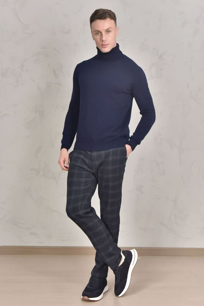 Loro Piana Мужская водолазка Premium - Dark Blue