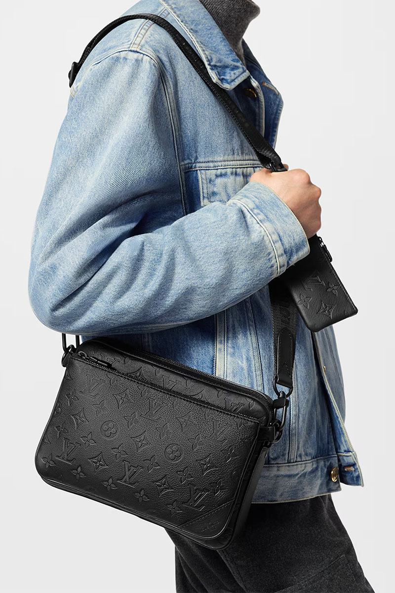 Lоuis Vuittоn Кожаная сумка Trio Messenger Monogram 25x18 см