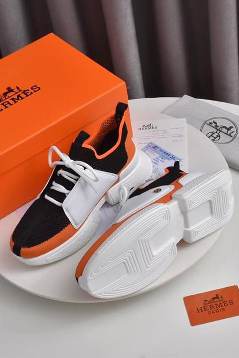 Hermes Мужские текстильные кроссовки Expert - Black / Orange