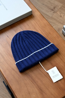 Кашемировая шапка premium - Purplish Blue