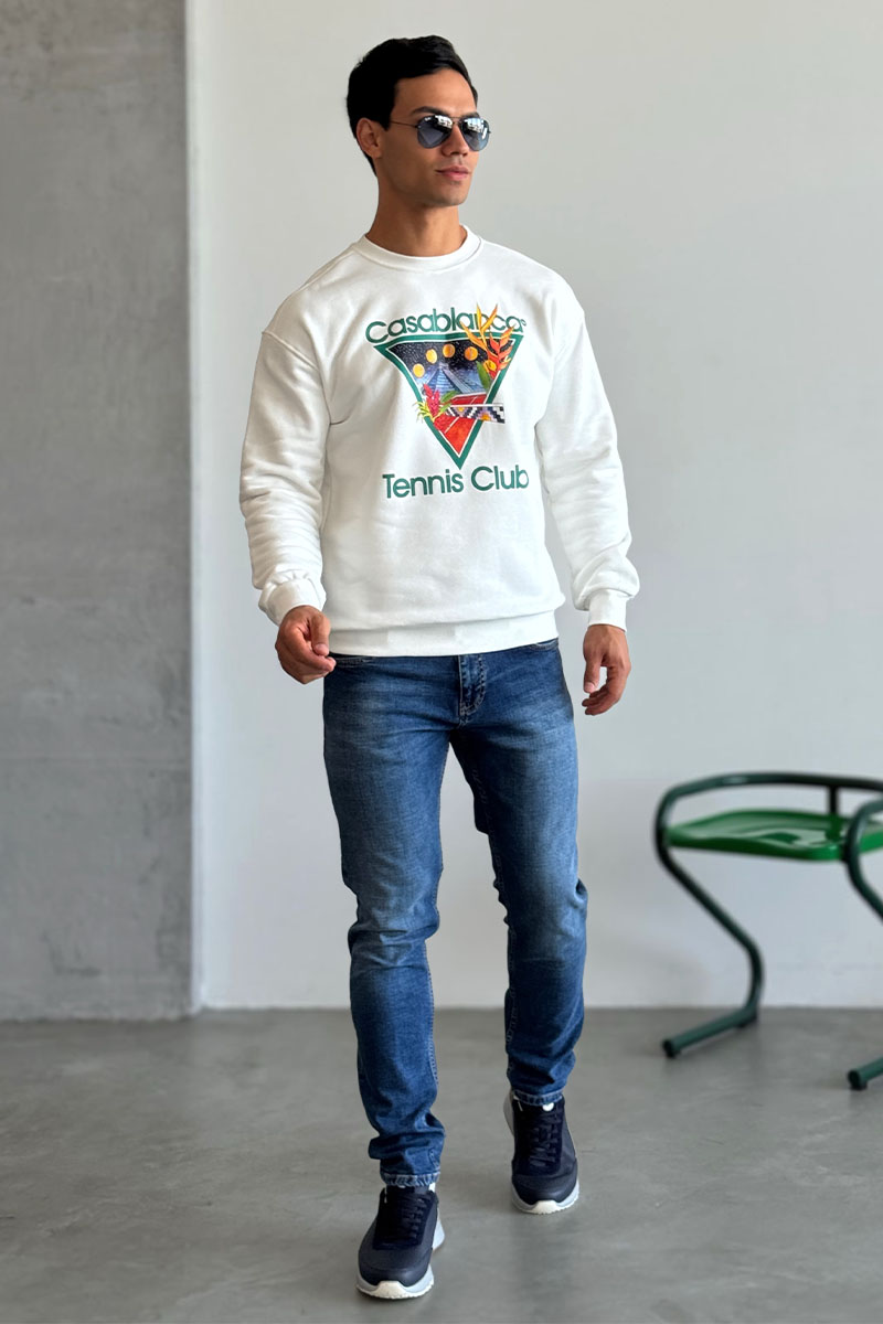 Casablanca Белый свитшот tennis club 