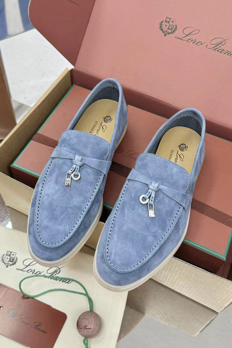 Loro Piana Женские замшевые лоферы  Summer Charms Walk premium