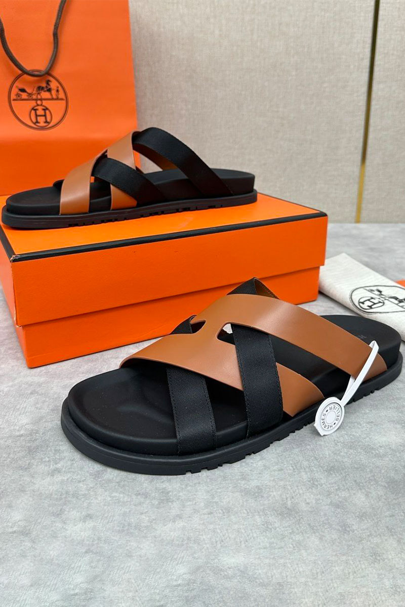 Hermes Мужские шлёпанцы Kazimir - Black / Brown