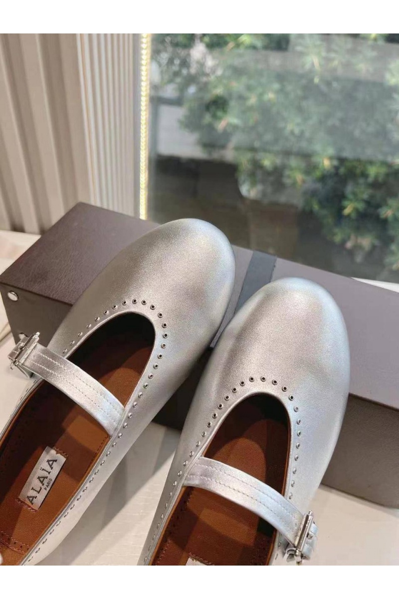 Designer Clothing Женские кожаные балетки Alaia Strass Suede premium