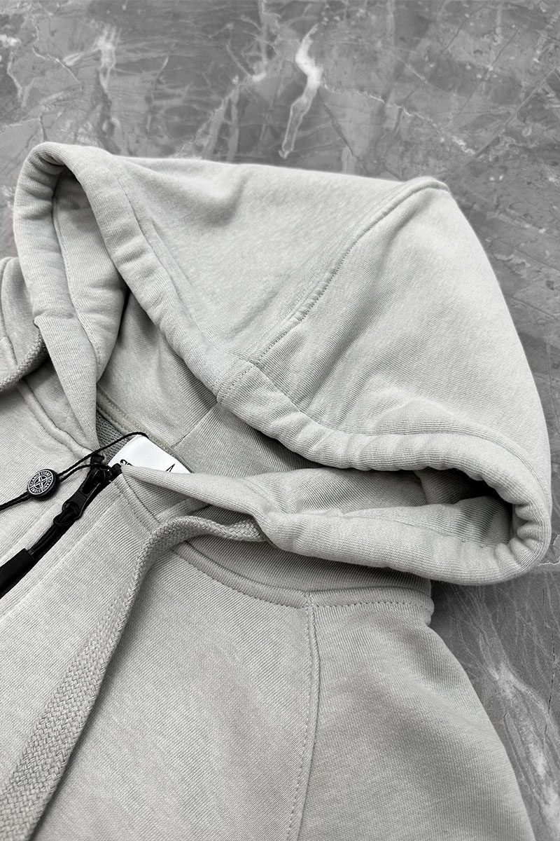 Stone Island Серая кофта на молнии compass-patch