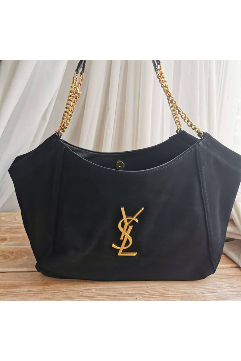 Yves Saint Laurent Замшевая сумка 35x27 см - Black
