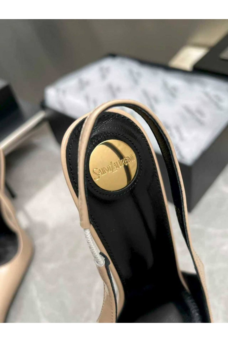 Yves Saint Laurent Женские кожаные туфли на каблуке premium
