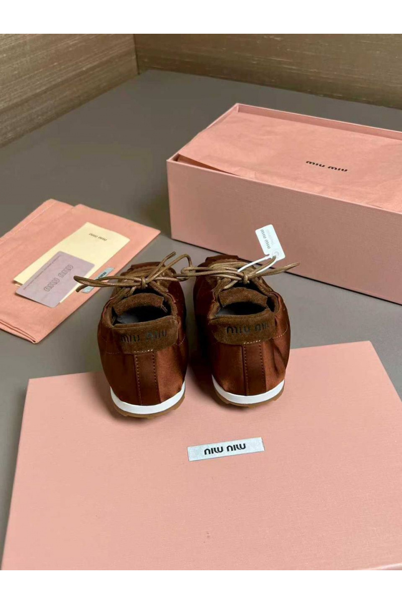 MIU MIU Женские кроссовки Plume Satin premium