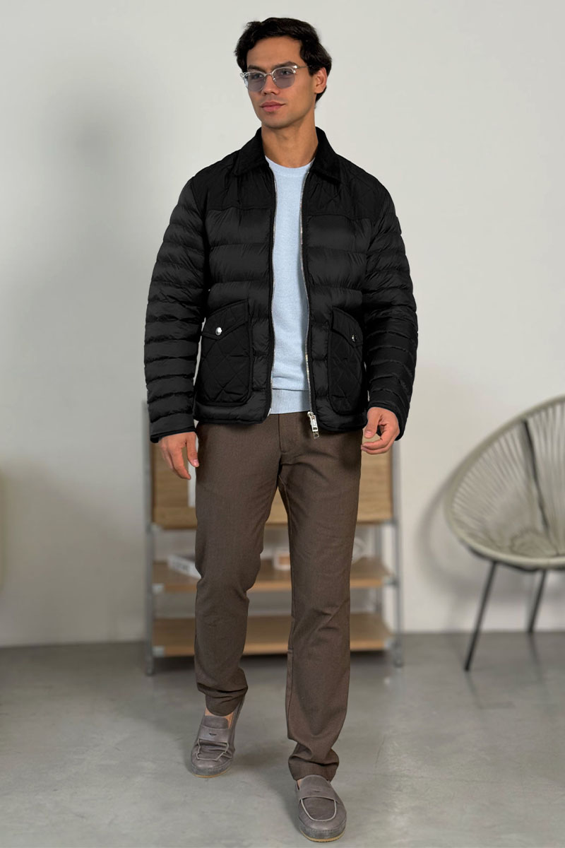 Burberry Чёрная пуховая куртка London England logo-patch