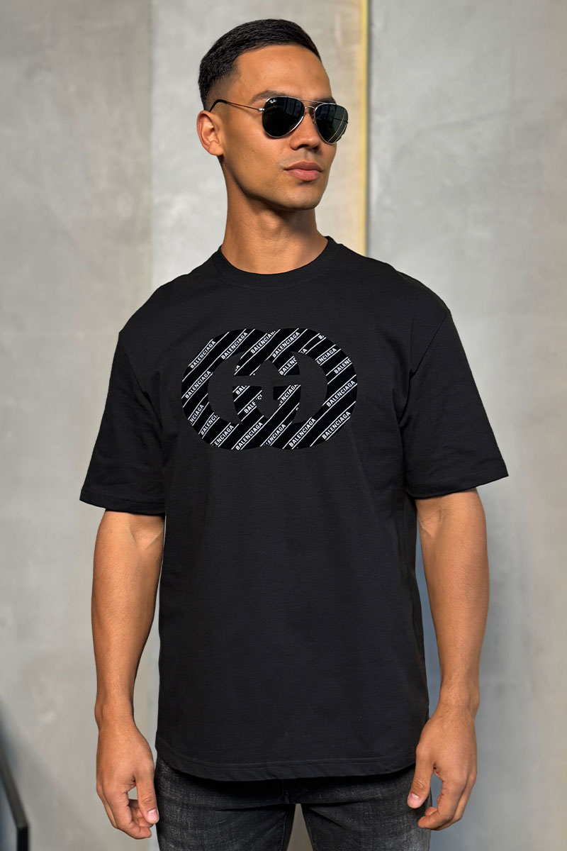 Gucci Чёрная оверсайз футболка Collaboration