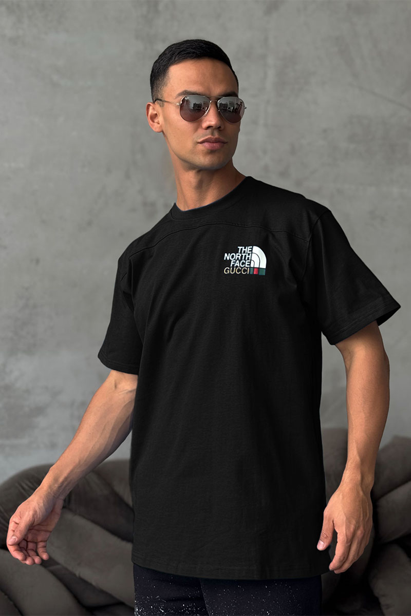 Gucci Оверсайз футболка TNF Collaboration landscape print - Black