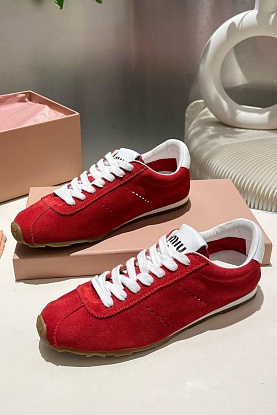 Женские замшевые кроссовки Premium - Red