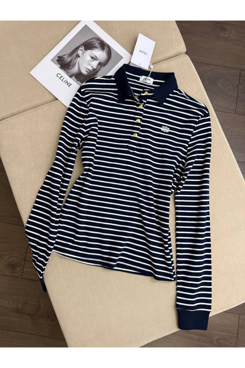 Celine Женское поло с длинным рукавом premium