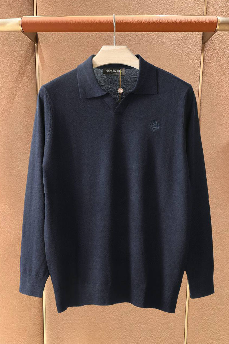 Loro Piana Поло с длинным рукавом premium - Navy